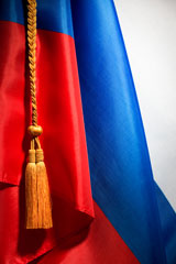 Russian Federation flag with tassels